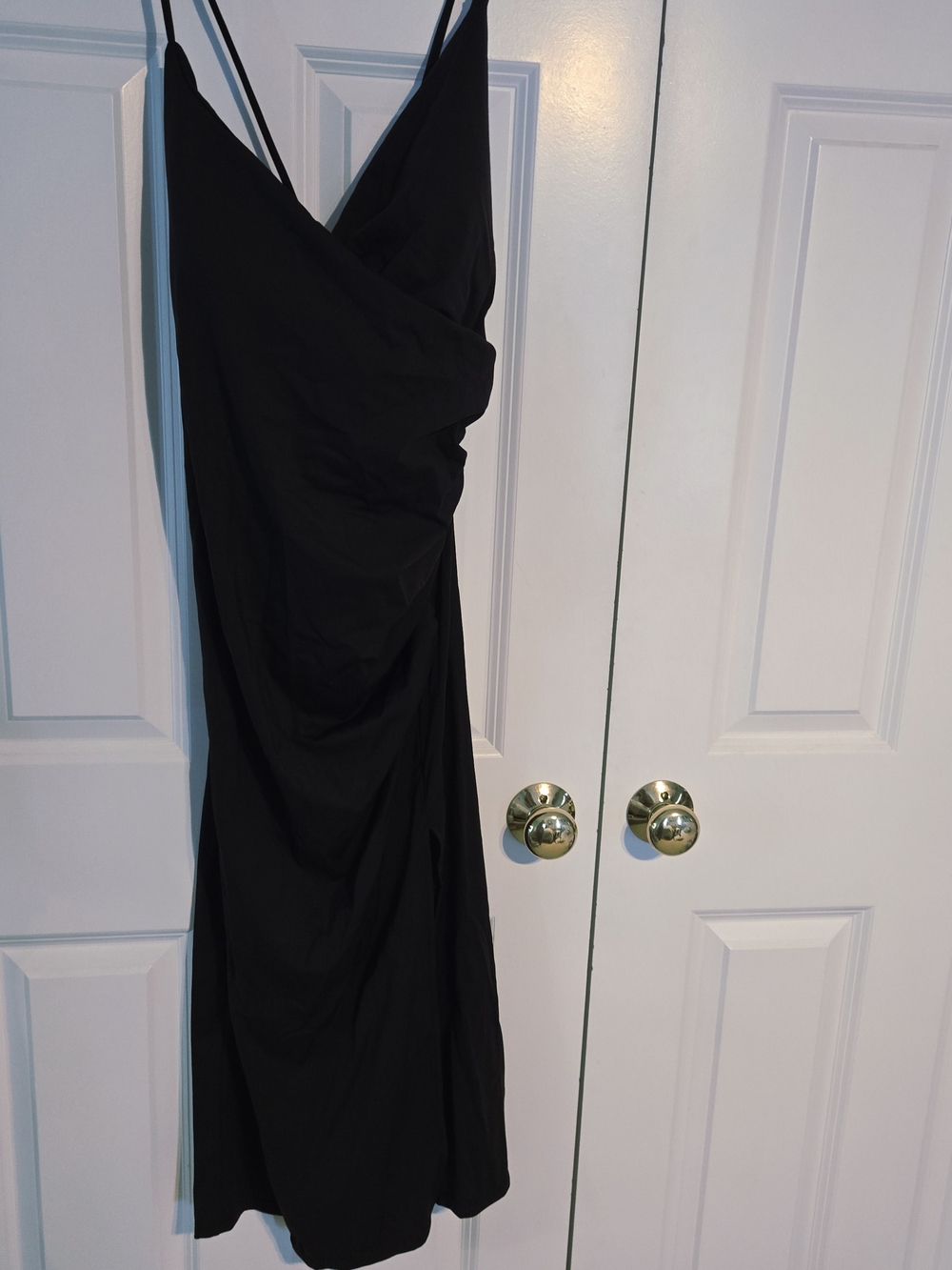 NWT Halara SoftlyZero Black Ruched Lace-Up Midi Dress - Picture 5 of 7